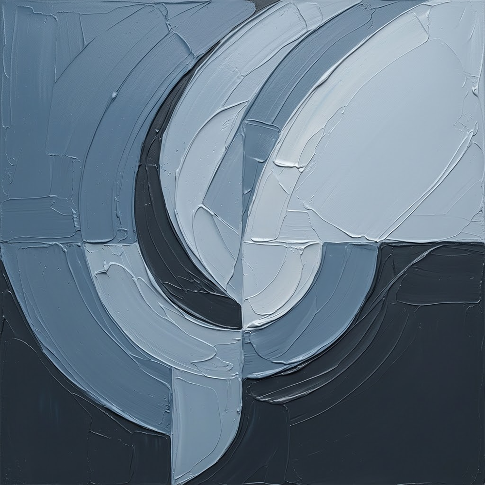 Azure Balance Minimalist Abstract Wall Art Dusty Blue Gallery Art Print