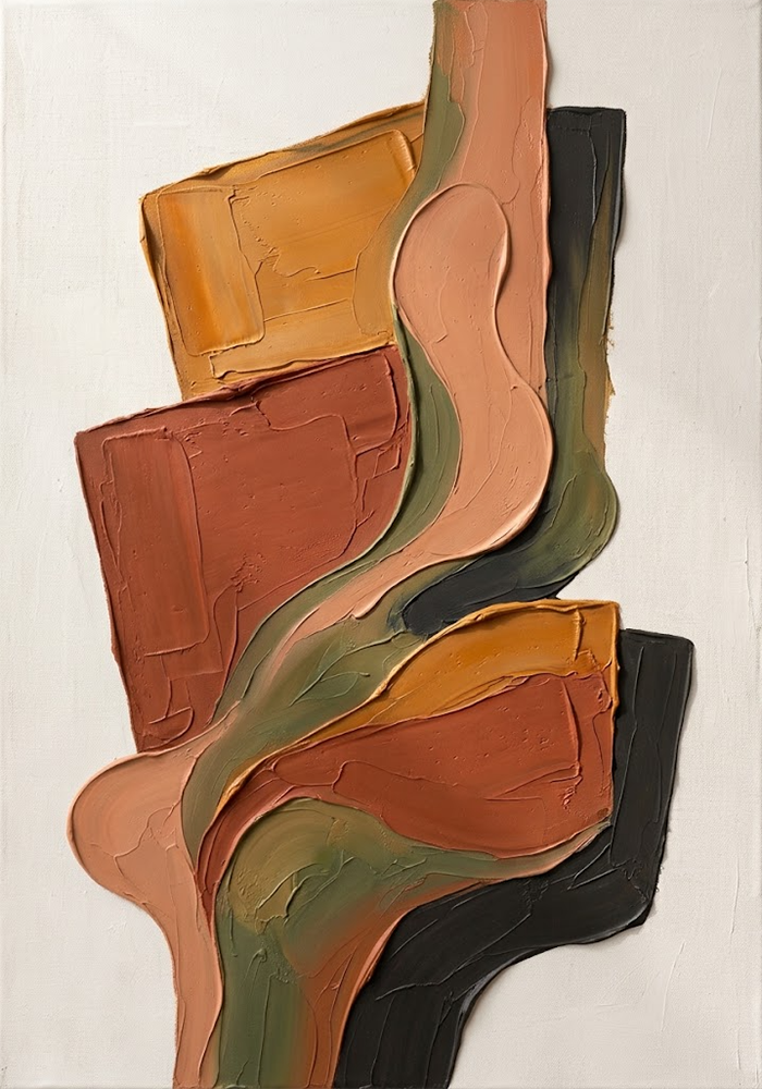 Canyon Balance Abstract Minimalist Wall Art Clay & Moss Art Print