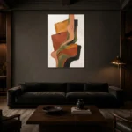 Premium Wall Art Dikey Html Edition – MINIMALIST0826087 shown in a warm modern interior