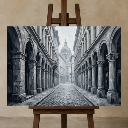 Premium Wall Art Yatay Html Edition – MONOCHROME0826002 displayed on a studio easel