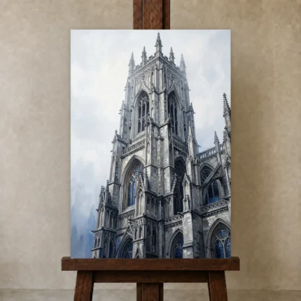 Premium Wall Art Dikey Html Edition – MONOCHROME0826004 displayed on a studio easel