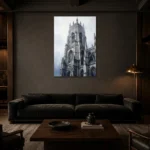 Premium Wall Art Dikey Html Edition – MONOCHROME0826004 shown in a warm modern interior