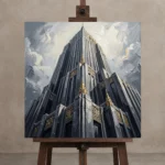 Premium Wall Art Kare Html Edition – MONOCHROME0826007 displayed on a studio easel