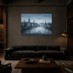 Premium Wall Art Yatay Html Edition – MONOCHROME0826010 shown in a warm modern interior