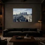 Premium Wall Art Yatay Html Edition – MONOCHROME0826012 shown in a warm modern interior