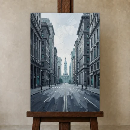 Premium Wall Art Dikey Html Edition – MONOCHROME0826014 displayed on a studio easel