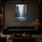 Premium Wall Art Dikey Html Edition – MONOCHROME0826014 shown in a warm modern interior