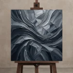 Premium Wall Art Kare Html Edition – MONOCHROME0826018 displayed on a studio easel