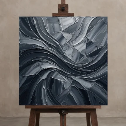 Premium Wall Art Kare Html Edition – MONOCHROME0826018 displayed on a studio easel
