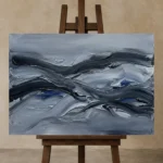Premium Wall Art Yatay Html Edition – MONOCHROME0826019 displayed on a studio easel
