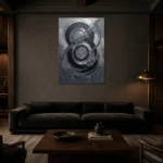 Premium Wall Art Dikey Html Edition – MONOCHROME0826022 shown in a warm modern interior