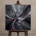 Premium Wall Art Kare Html Edition – MONOCHROME0826025 displayed on a studio easel