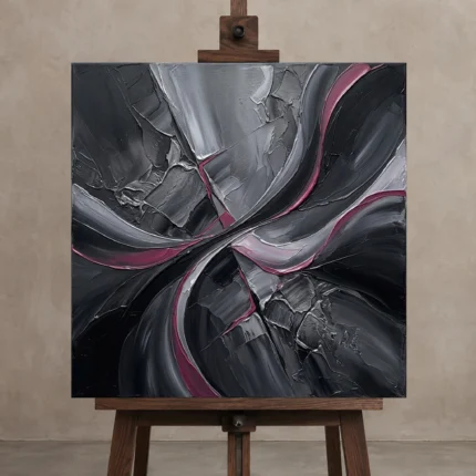 Premium Wall Art Kare Html Edition – MONOCHROME0826025 displayed on a studio easel