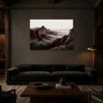 Premium Wall Art Yatay Html Edition – MONOCHROME0826038 shown in a warm modern interior