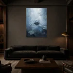 Premium Wall Art Dikey Html Edition – MONOCHROME0826041 shown in a warm modern interior
