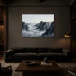 Premium Wall Art Yatay Html Edition – MONOCHROME0826046 shown in a warm modern interior