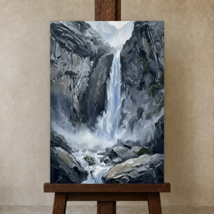 Premium Wall Art Dikey Html Edition – MONOCHROME0826050 displayed on a studio easel