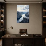 Premium Wall Art Dikey Html Edition – MONOCHROME0826051 displayed in a contemporary gallery-inspired room
