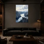 Premium Wall Art Dikey Html Edition – MONOCHROME0826051 shown in a warm modern interior