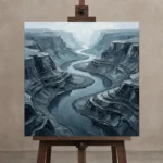 Premium Wall Art Kare Html Edition – MONOCHROME0826054 displayed on a studio easel