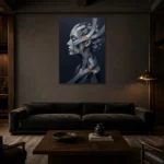 Premium Wall Art Dikey Html Edition – MONOCHROME0826068 shown in a warm modern interior
