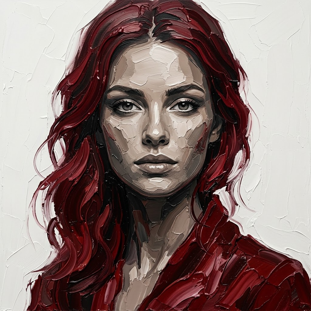 Crimson Grace Black and White Female Wall Art Merlot Library Art Print