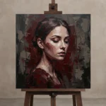 Premium Wall Art Kare Html Edition – MONOCHROME0826072 displayed on a studio easel