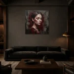 Premium Wall Art Kare Html Edition – MONOCHROME0826072 shown in a warm modern interior