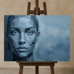Premium Wall Art Yatay Html Edition – MONOCHROME0826073 displayed on a studio easel