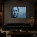 Premium Wall Art Yatay Html Edition – MONOCHROME0826073 shown in a warm modern interior