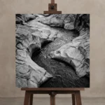 Premium Wall Art Kare Html Edition – MONOCHROME0826081 displayed on a studio easel