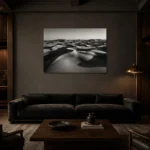 Premium Wall Art Yatay Html Edition – MONOCHROME0826084 shown in a warm modern interior