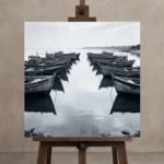 Premium Wall Art Kare Html Edition – MONOCHROME0826089 displayed on a studio easel