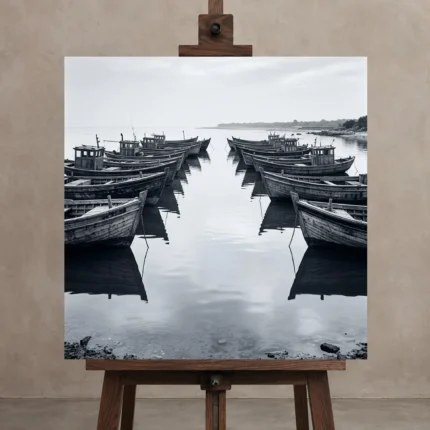 Premium Wall Art Kare Html Edition – MONOCHROME0826089 displayed on a studio easel