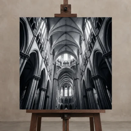 Premium Wall Art Kare Html Edition – MONOCHROME0826090 displayed on a studio easel