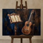 Premium Wall Art Yatay Html Edition – MUSIC2806003 displayed on a studio easel