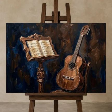 Premium Wall Art Yatay Html Edition – MUSIC2806003 displayed on a studio easel