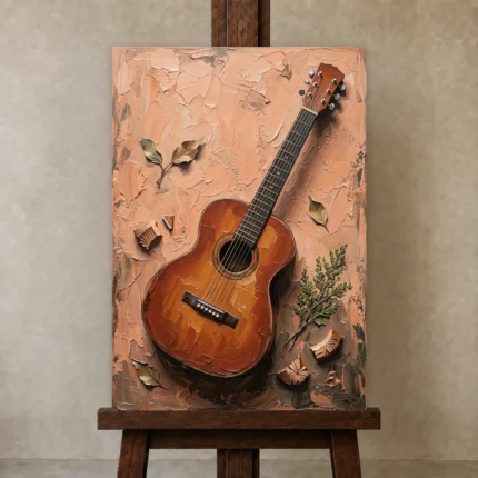 Premium Wall Art Dikey Html Edition – MUSIC2806005 displayed on a studio easel