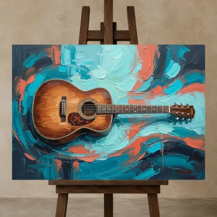 Premium Wall Art Yatay Html Edition – MUSIC2806010 displayed on a studio easel
