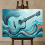 Premium Wall Art Yatay Html Edition – MUSIC2806011 displayed on a studio easel