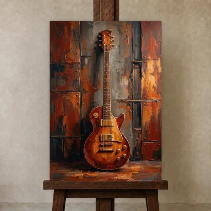 Premium Wall Art Dikey Html Edition – MUSIC2806013 displayed on a studio easel