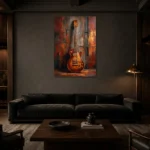 Premium Wall Art Dikey Html Edition – MUSIC2806013 shown in a warm modern interior