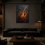 Premium Wall Art Dikey Html Edition – MUSIC2806014 shown in a warm modern interior