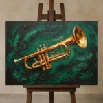 Premium Wall Art Yatay Html Edition – MUSIC2806020 displayed on a studio easel