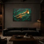 Premium Wall Art Yatay Html Edition – MUSIC2806020 shown in a warm modern interior