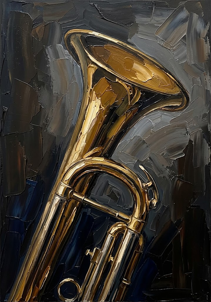 Brass Echo Jazz Music Wall Art Espresso Gallery Art Print