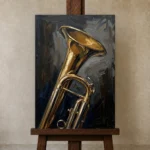 Premium Wall Art Dikey Html Edition – MUSIC2806024 displayed on a studio easel