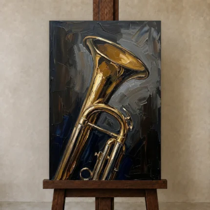 Premium Wall Art Dikey Html Edition – MUSIC2806024 displayed on a studio easel