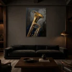Premium Wall Art Dikey Html Edition – MUSIC2806024 shown in a warm modern interior
