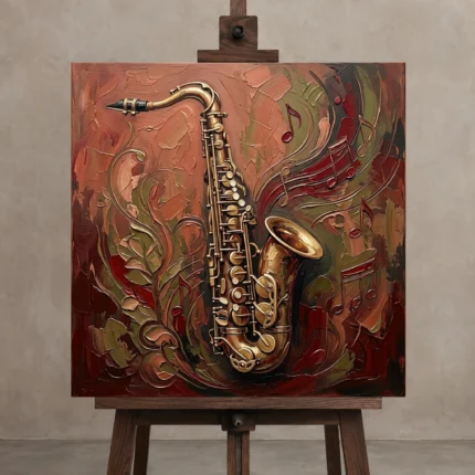 Premium Wall Art Kare Html Edition – MUSIC2806025 displayed on a studio easel